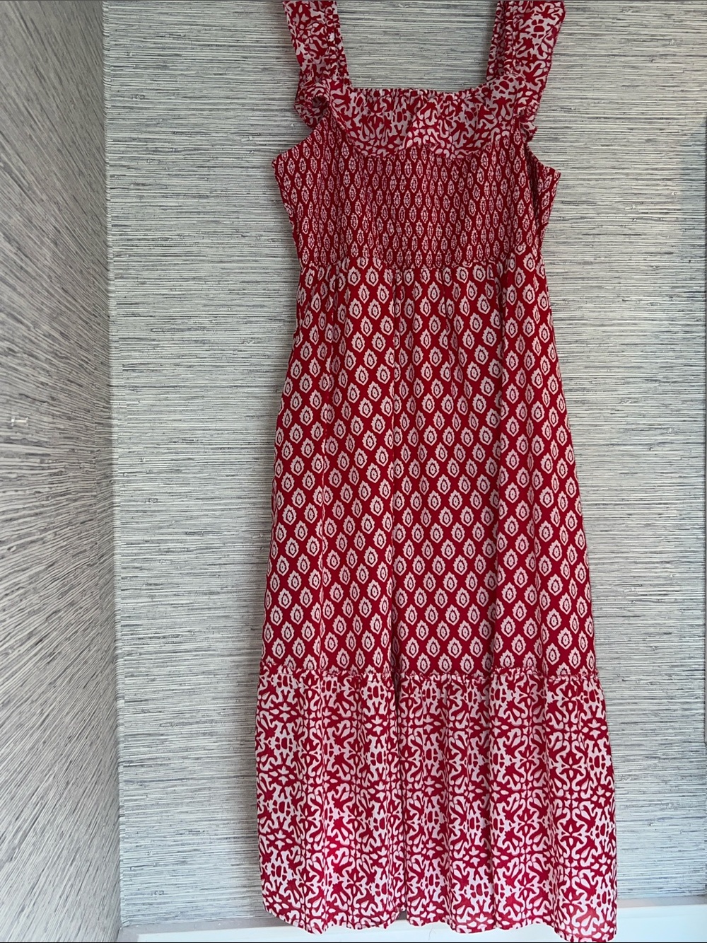 Vineyard Vines Red and White Asymmetrical Sundress